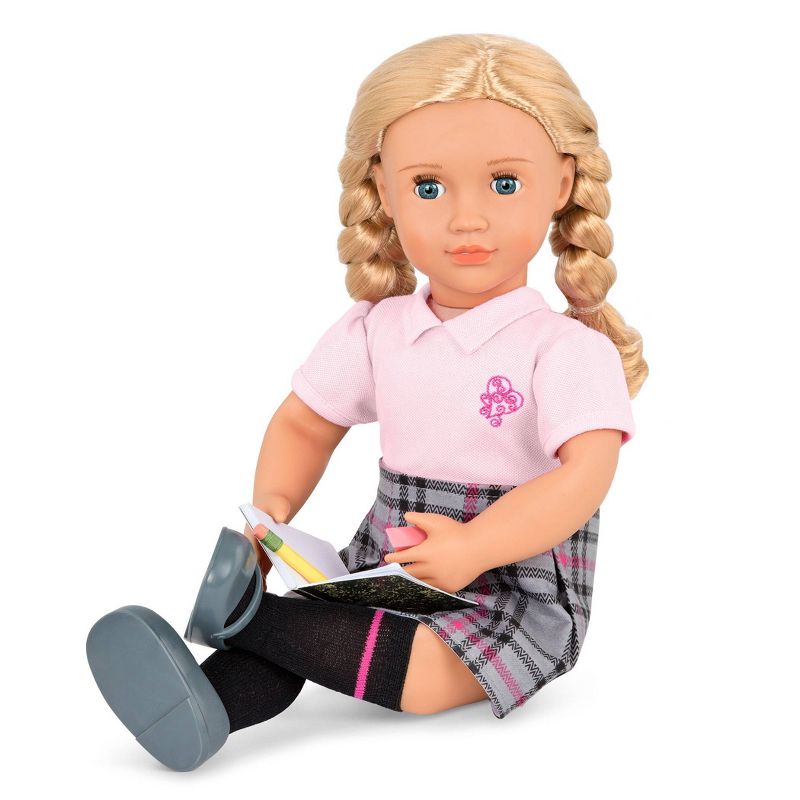 New Our Generation Hally with Storybook & Accessories 18" Posable School Doll