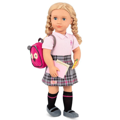 New Our Generation Hally with Storybook & Accessories 18" Posable School Doll