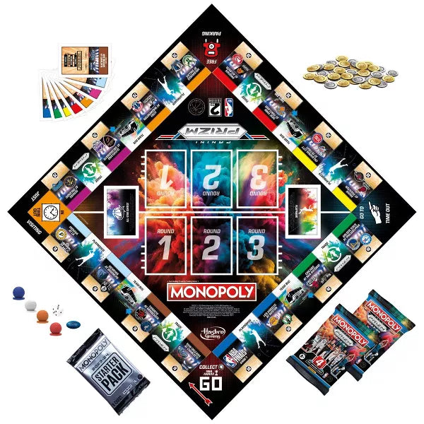 New Monopoly Prizm: NBA 2nd Edition Board Game with 2023-24 Panini NBA Trading Cards