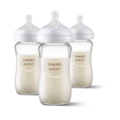 New Philips Avent 3pk Glass Natural Baby Bottle - 4oz