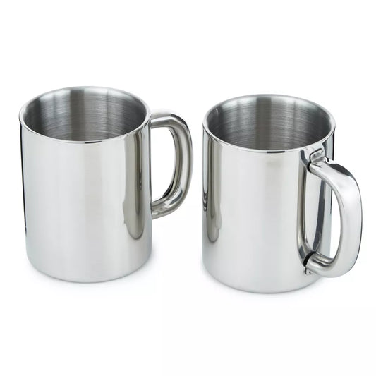 New BergHOFF 2Pc Straight 18/10 Stainless Steel Coffee Mug 12 oz.