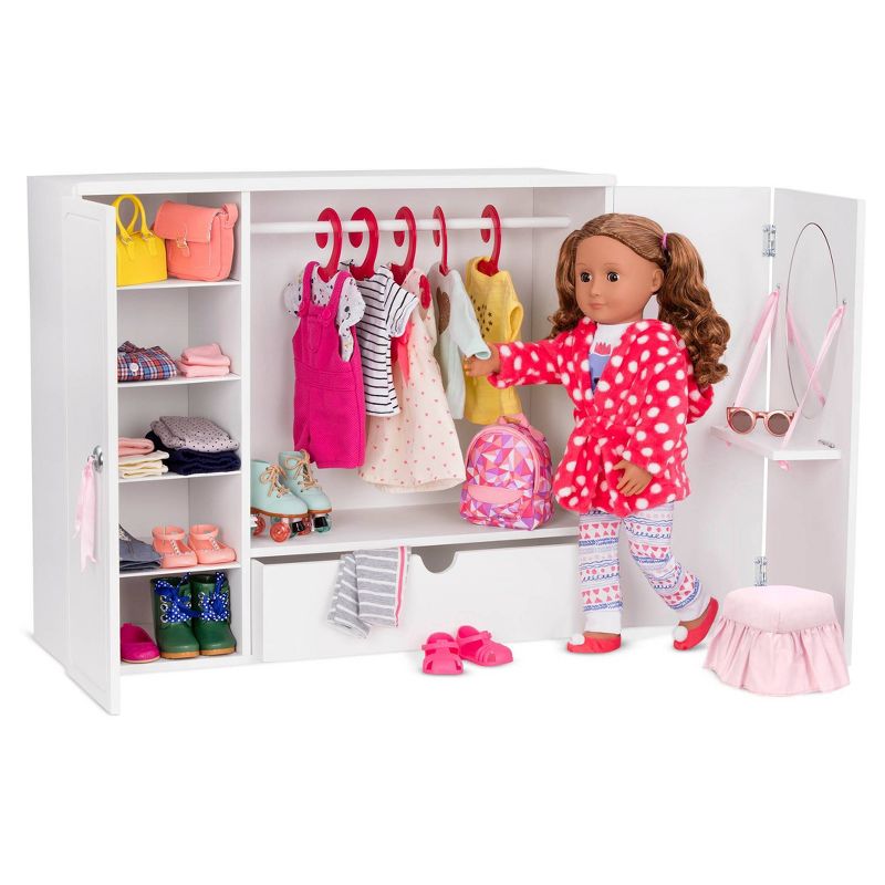 Our Generation Wooden Wardrobe - Closet for 18" Dolls