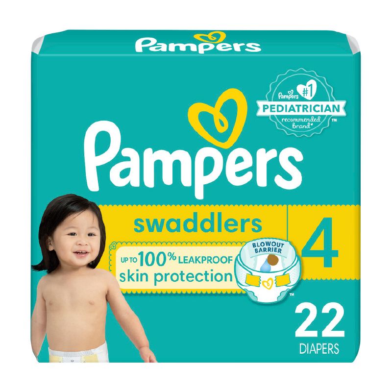 New Pampers Swaddlers Diapers Jumbo Size 4 - 22.0 ea