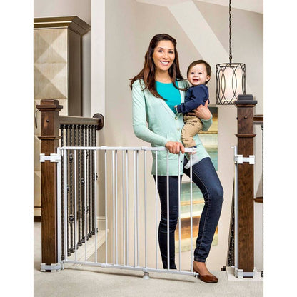 New Regalo Top of Stairs Safety Gate with Banister Kit (30.5" TALL, 29-43" WIDE)