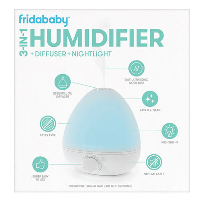 New Frida Baby 3-in-1 Humidifier with Diffuser and Nightlight (White)