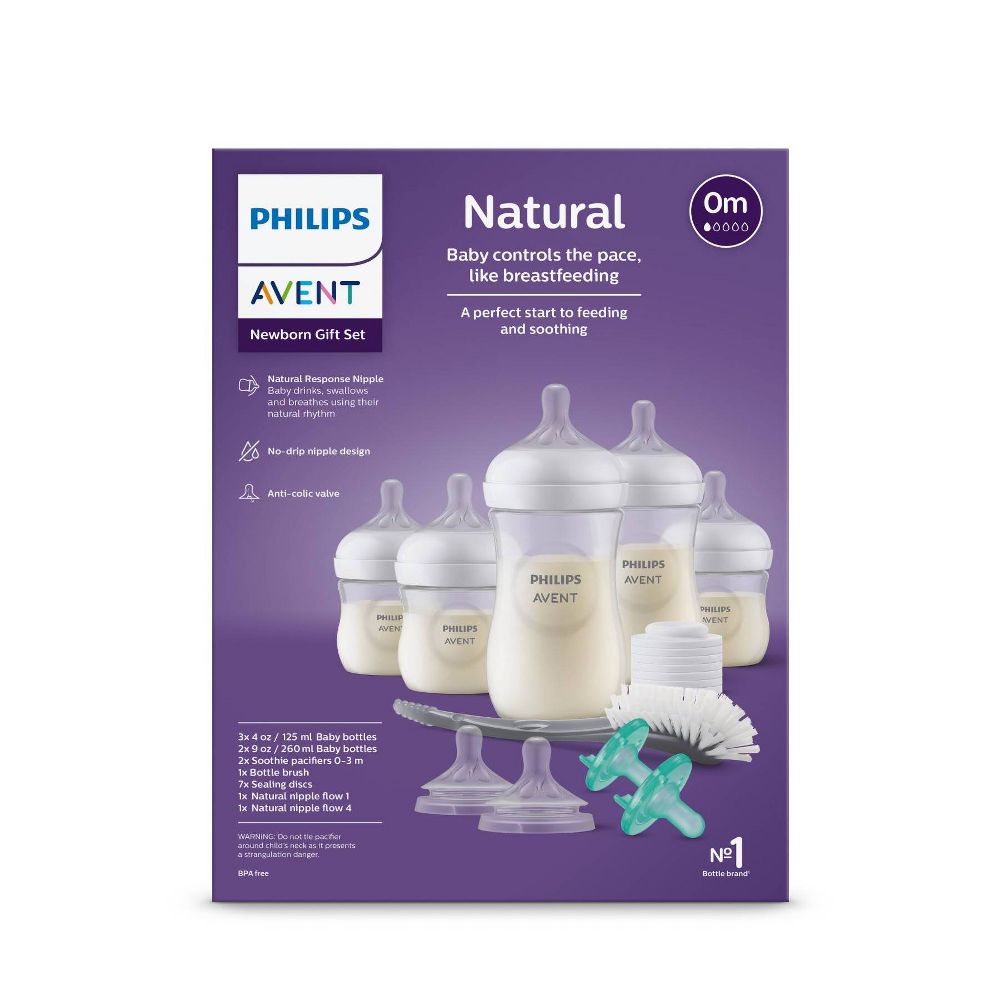 Philips Avent Natural Baby Bottle with Natural Response Nipple Baby Gift Set - 17pc