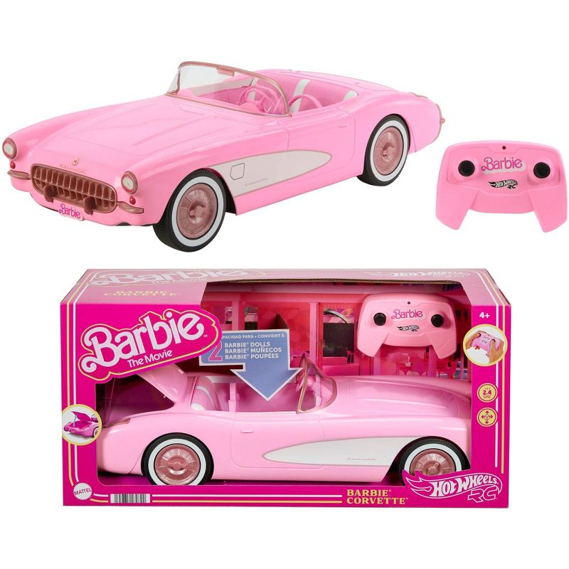 Hot Wheels RC Barbie Corvette Remote Control Car from Barbie: The Movie