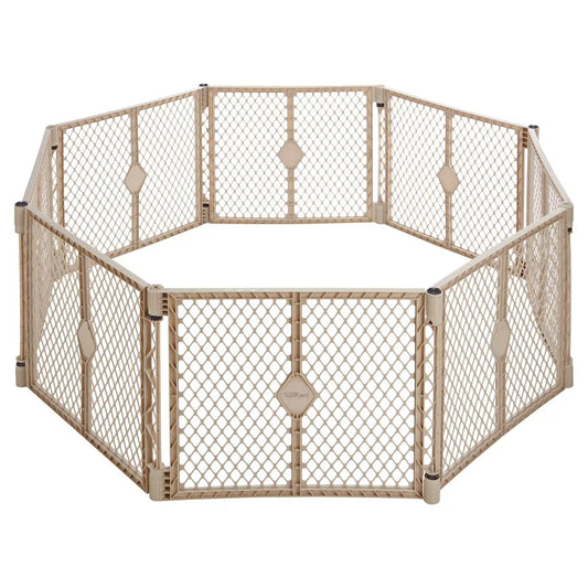 New Toddleroo by North States Superyard Indoor Outdoor 8 Panel Freestanding Gate