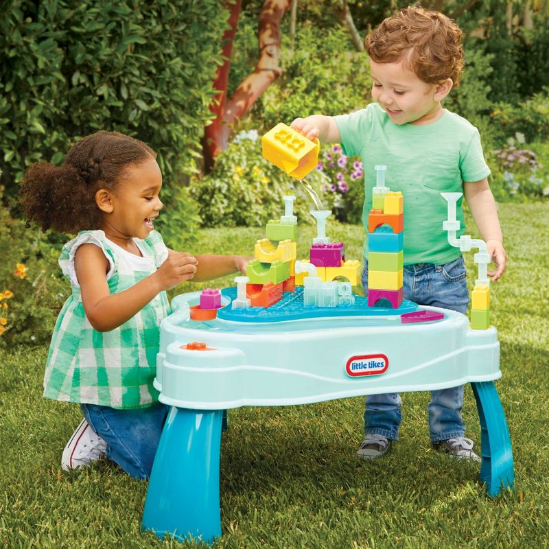 Little Tikes Build and Splash Deluxe Water Table with Block Set - 50pc (Blue-Green)