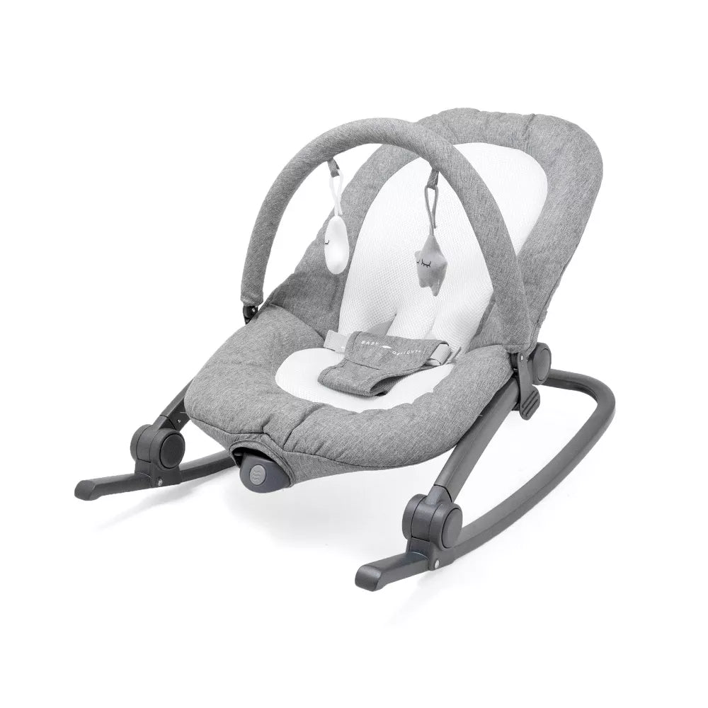 Baby Delight Aura Deluxe Bouncer & Rocker (Quilted Charcoal Tweed)