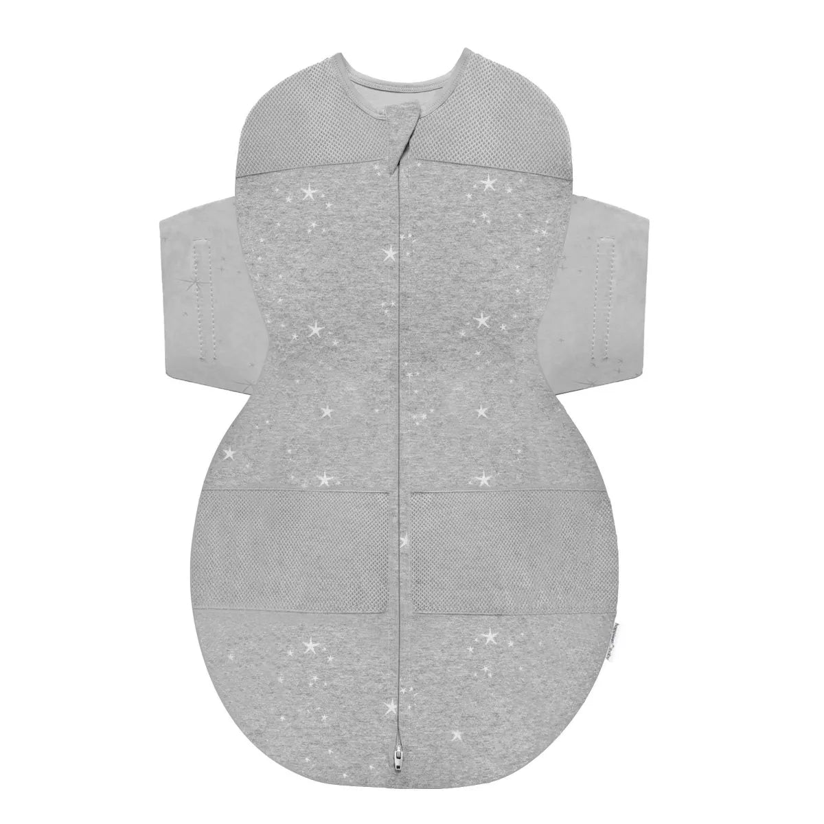 New Happiest Baby SNOO Sack Swaddle Wrap - Gray Melange with Stars - S