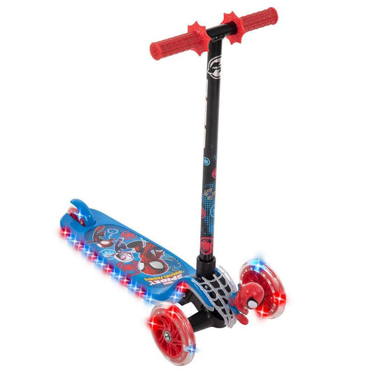 New Huffy Spidey and His Amazing Friends 3-Wheel Tilt N Turn Kick Scooter - Blue