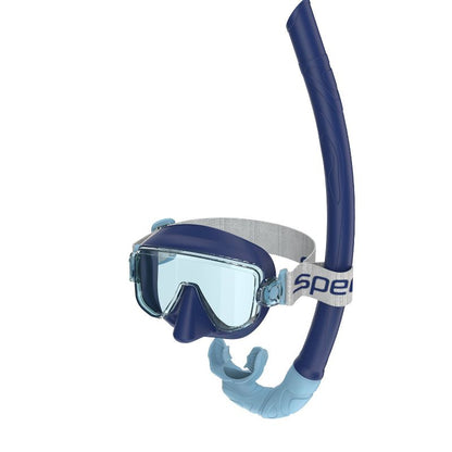 New Speedo Adult Travel Snorkel Mask Set (Navy)