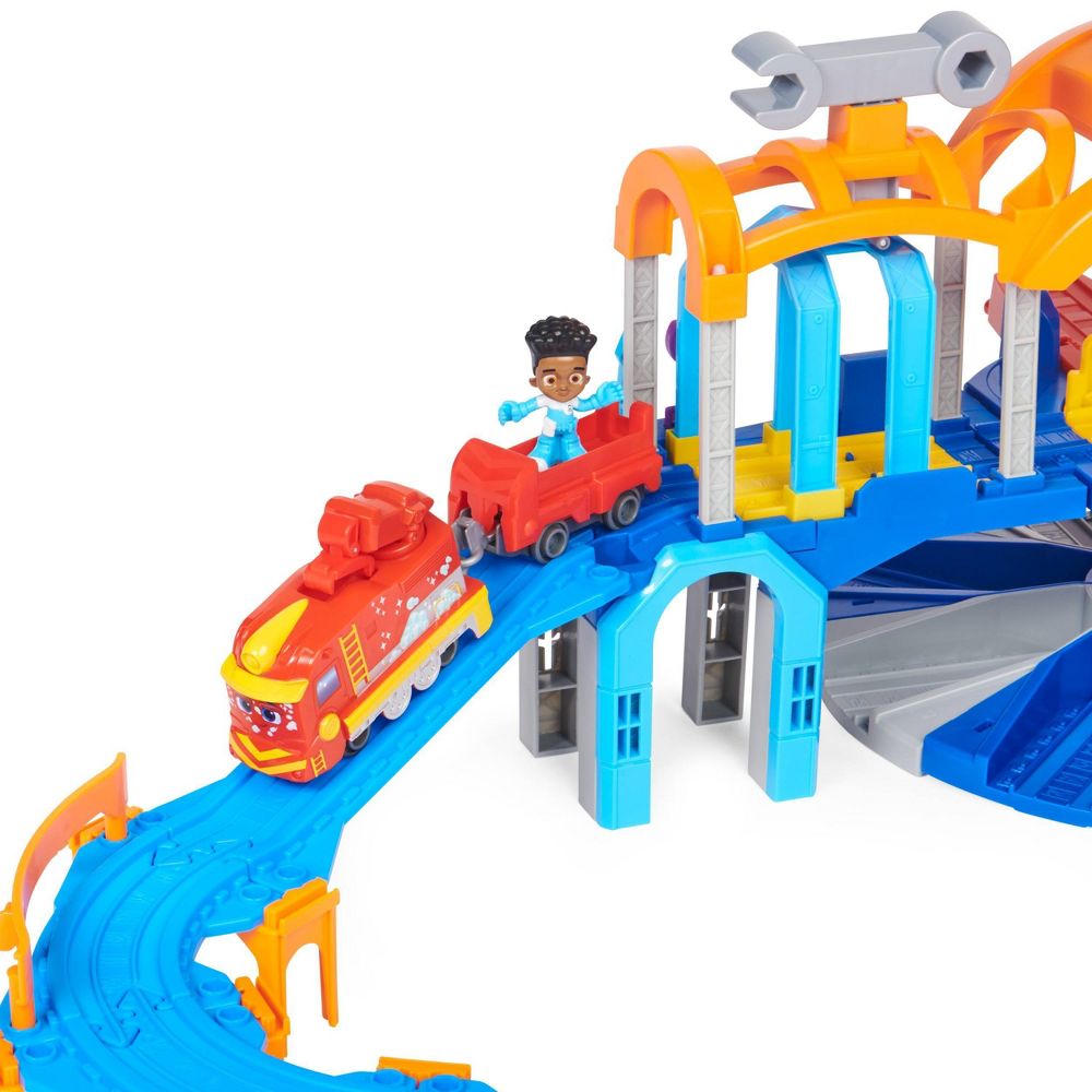 New Mighty Express Mission Station Playset with Freight Nate Train