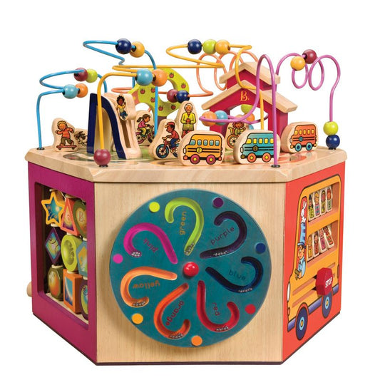 New B. toys Wooden Activity Cube - Youniversity