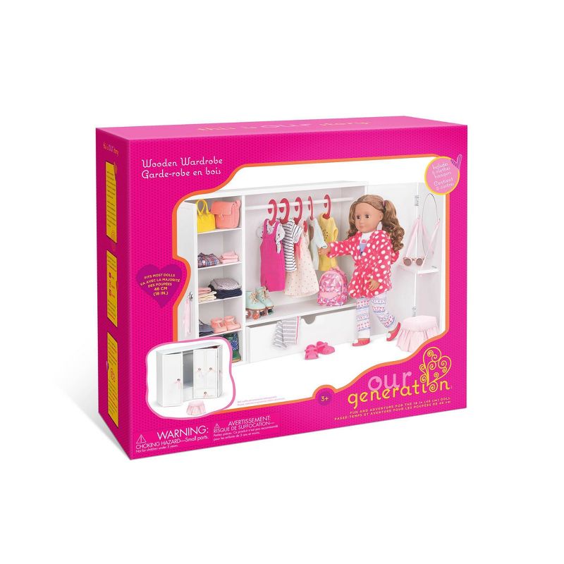 Our Generation Wooden Wardrobe - Closet for 18" Dolls