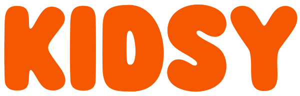 Orange 'KIDSY' logo on a white background