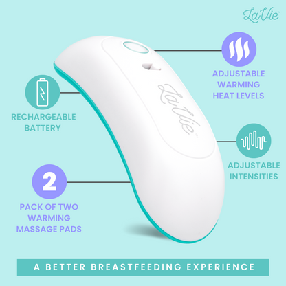 New LaVie 3-in-1 Warming Lactation Massager, 2 Pack, Heat and Vibration