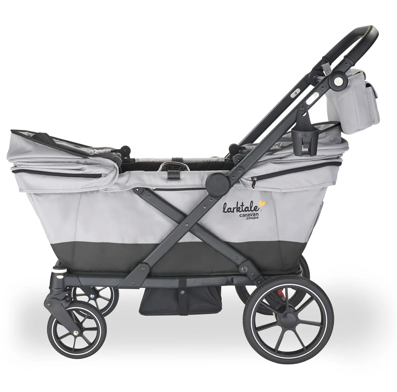 Larktale Caravan Coupe Double Seater Collapsible Wagon (Grey/Black)