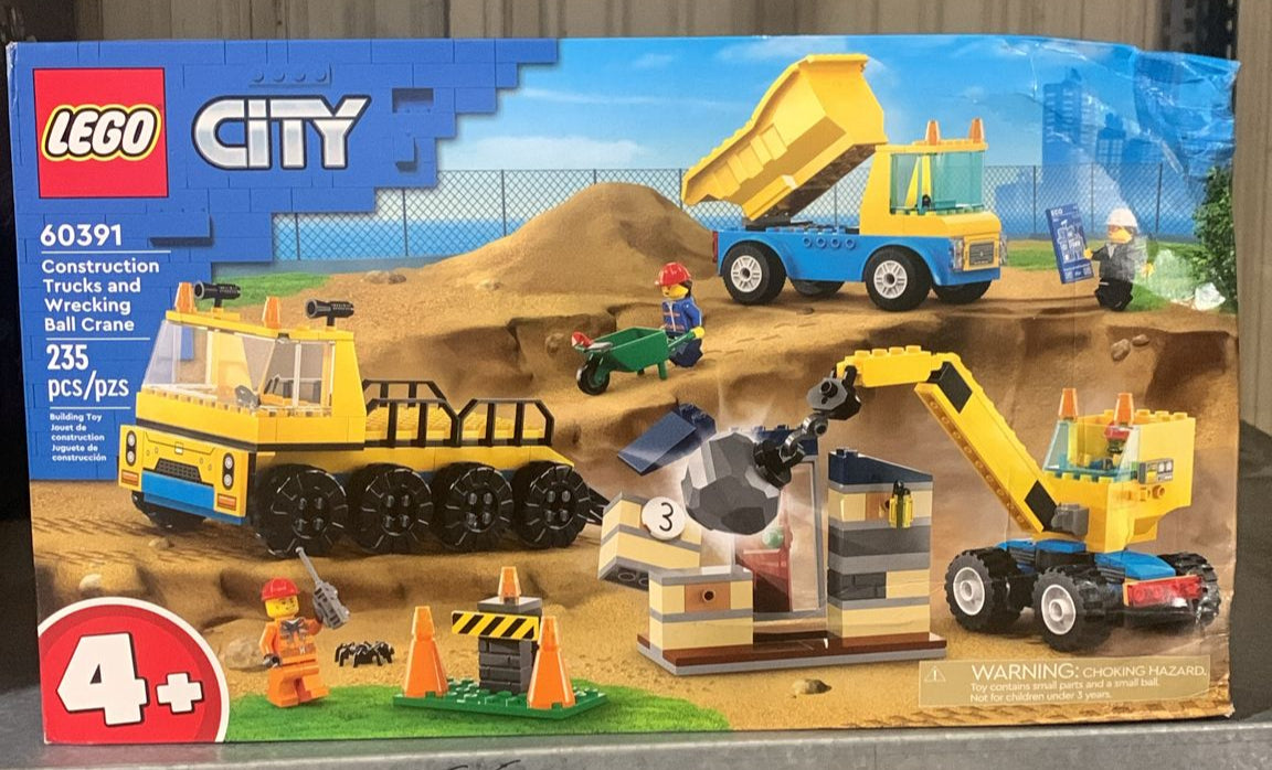 New LEGO City Construction Trucks and Wrecking Ball Crane 60391