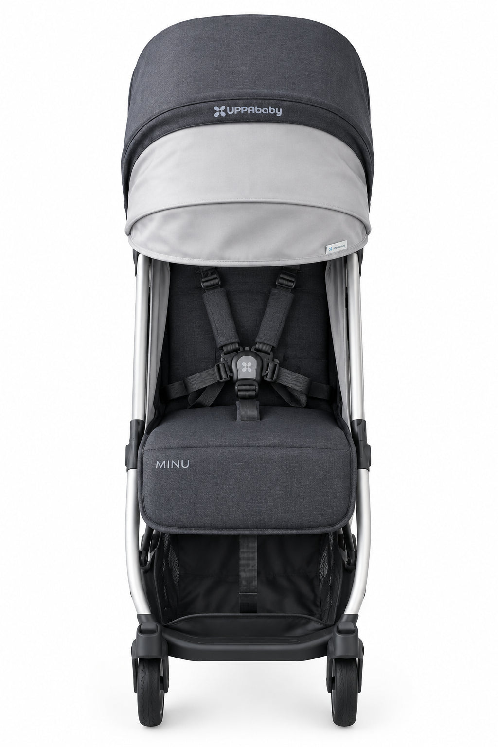 UPPAbaby MINU Stroller, Jordan (Charcoal Melange/Silver/Black Leather - 2018)