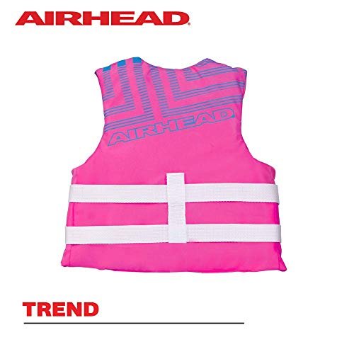 Airhead Youth Trend Life Jacket, Coast Guard Approved (Hot Pink/Sky Blue) - Kidsy