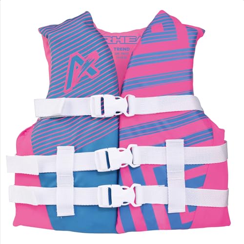 Airhead Youth Trend Life Jacket, Coast Guard Approved (Hot Pink/Sky Blue) - Kidsy