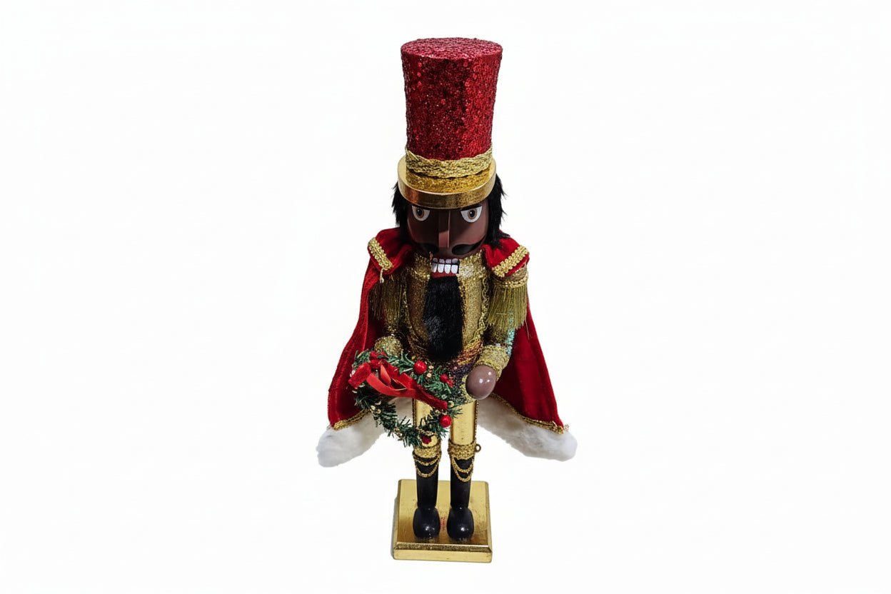 Allen + Roth Black Brown Ethnic African American Christmas 22" Nutcracker - Kidsy