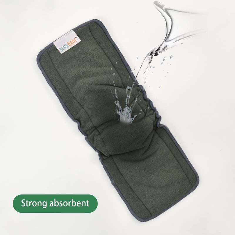 ALVABABY Reusable Cloth Diaper Inserts, 12 - Pack (Charcoal) - Kidsy