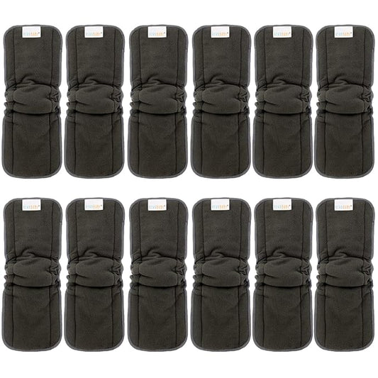 ALVABABY Reusable Cloth Diaper Inserts, 12 - Pack (Charcoal) - Kidsy