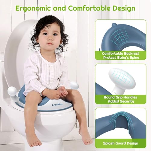 ANGELBLISS Baby Potty Training Toilet Seat with Handles (Blue) - Kidsy