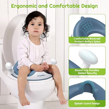 ANGELBLISS Baby Potty Training Toilet Seat with Handles (Blue) - Kidsy