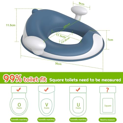 ANGELBLISS Baby Potty Training Toilet Seat with Handles (Blue) - Kidsy