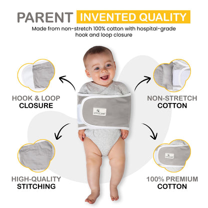 Anna & Eve Baby Swaddle Strap - Arms - Only, Adjustable Small (Grey) - Kidsy