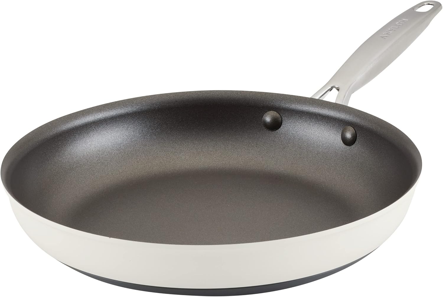 Anolon Achieve Hard Anodized Nonstick 12 - Inch Frying Pan (Cream) - Kidsy