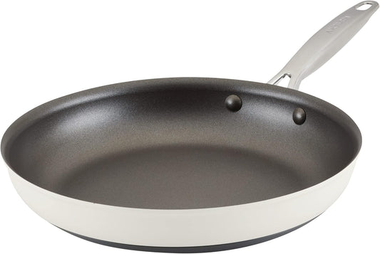 Anolon Achieve Hard Anodized Nonstick 12 - Inch Frying Pan (Cream) - Kidsy