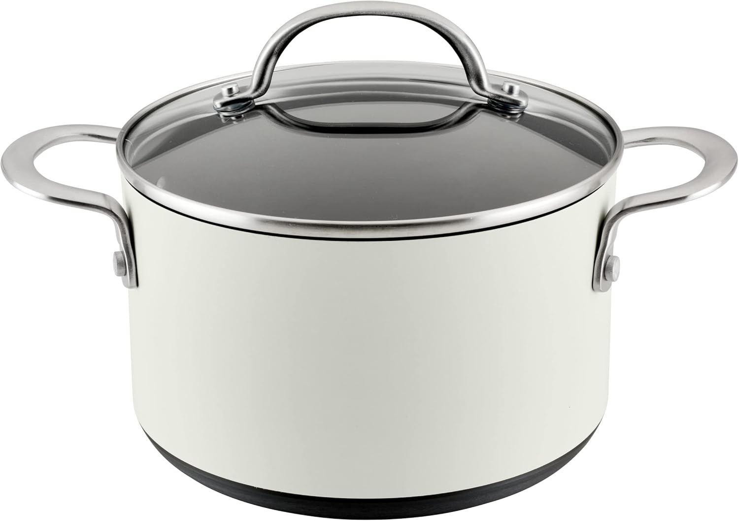 Anolon Achieve Hard Anodized Nonstick Saucepot with Lid, 4 Quart (Cream) - Kidsy