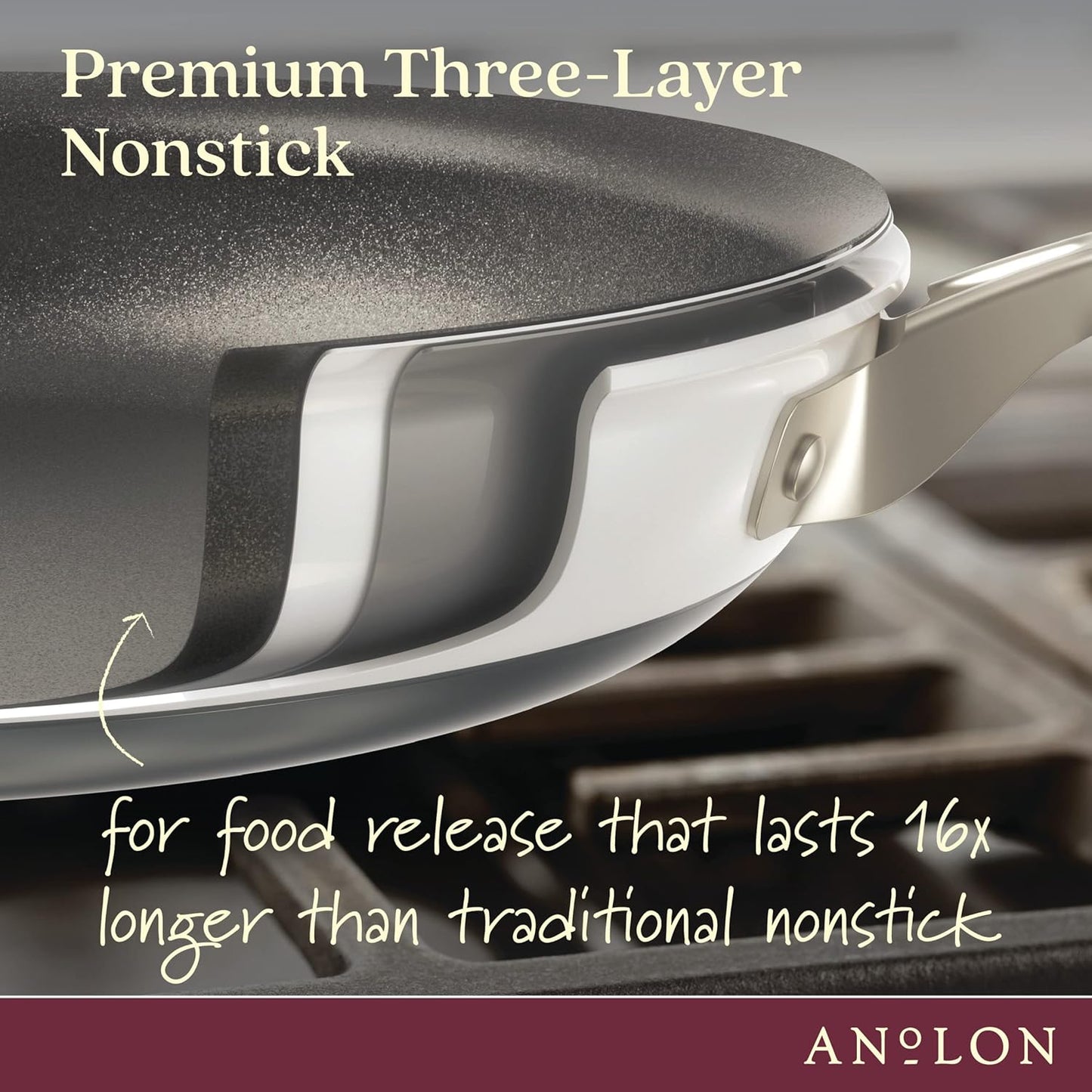 Anolon Achieve Hard Anodized Nonstick Saucepot with Lid, 4 Quart (Cream) - Kidsy