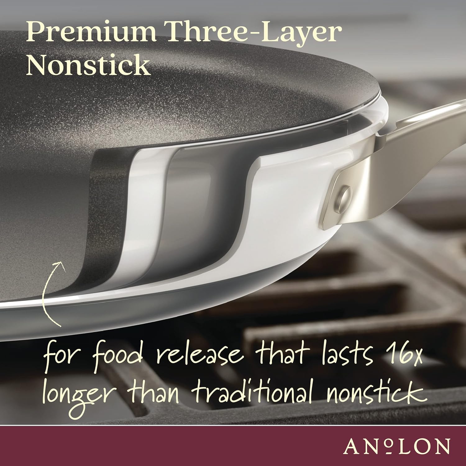 Anolon Achieve Hard Anodized Nonstick Saucepot with Lid, 4 Quart (Cream) - Kidsy
