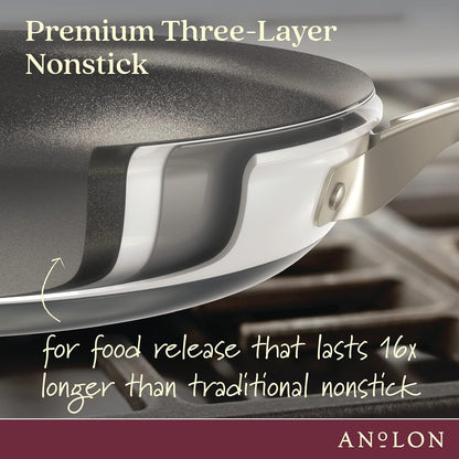 Anolon Achieve Hard Anodized Nonstick Saucepot with Lid, 4 Quart (Cream) - Kidsy