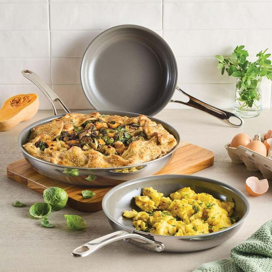 Anolon EverLast Ceramic Nonstick Frypan Set, 3 - Piece (Stainless Steel) - Kidsy