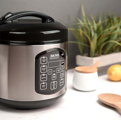 AROMA Professional Rice Cooker ARC - 954SBD, 4 - Cup (Stainless Steel) - Kidsy