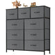 Atilioo Dresser for Bedroom with 9 Drawers Anti - Tip Fabric Storage Tower (Grey) - Kidsy