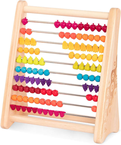 B. Toys Fruity Wooden Abacus Counting Toy (100 Beads) - Kidsy