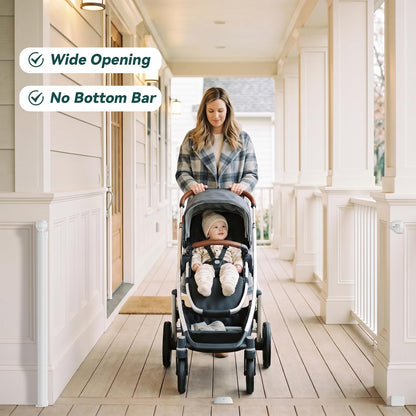 Babepai Retractable Baby & Dog Gate, 34 in Tall x 54 in Wide (White) - Kidsy