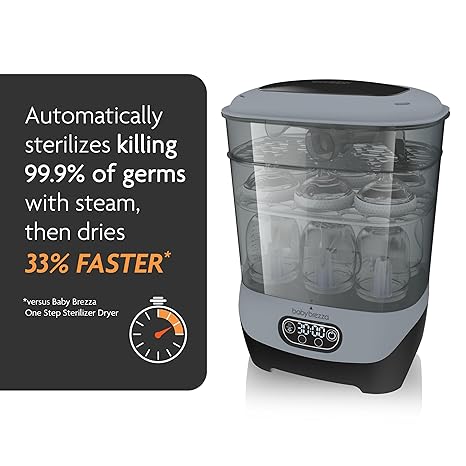 Baby Brezza Advanced Bottle Sterilizer and Dryer (Slate) - Kidsy