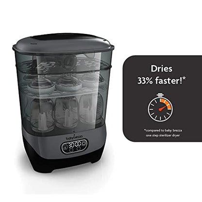 Baby Brezza Baby Bottle Sterilizer + Dryer Advanced (Charcoal) - Kidsy