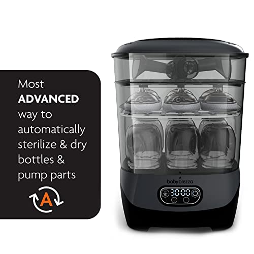 Baby Brezza Baby Bottle Sterilizer + Dryer Advanced (Charcoal) - Kidsy