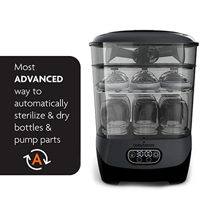 Baby Brezza Baby Bottle Sterilizer + Dryer Advanced (Charcoal) - Kidsy