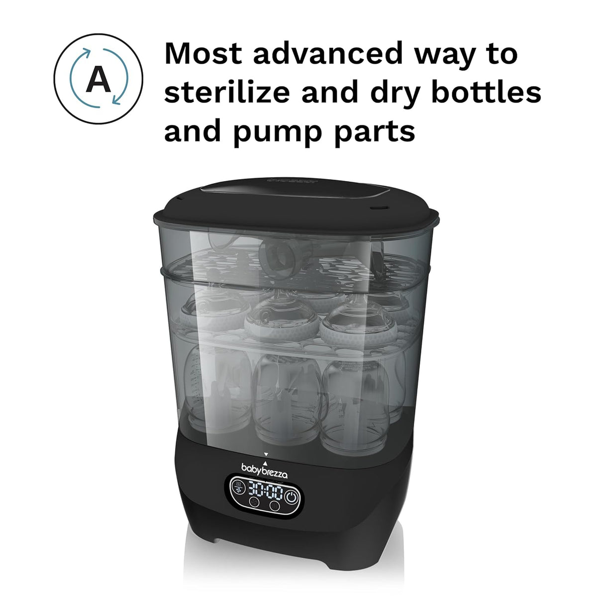 Baby Brezza Bottle Sterilizer and Dryer Advanced (Black) - Kidsy